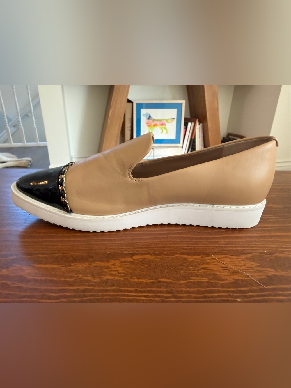 Karl Lagerfeld Paris | Caralee Slip-On Loafers | Beige/Black | 7 - Picture 4 of 10